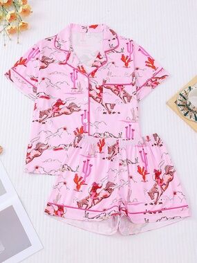 Cowgirl Print Short Pajama Set NWT